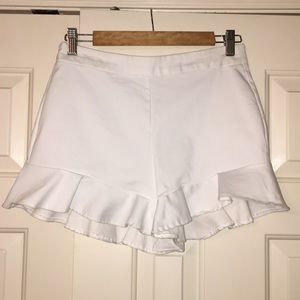 White flare shorts